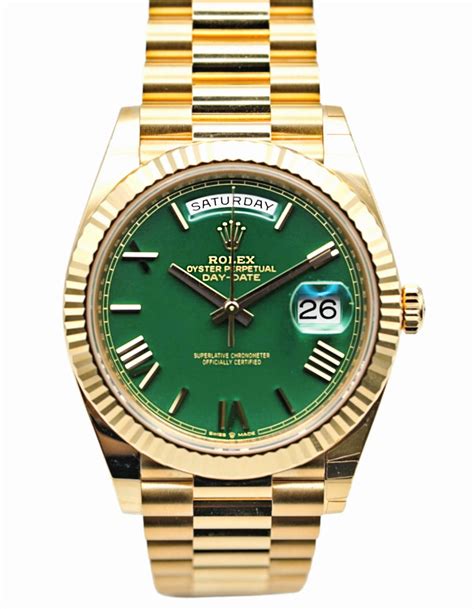 rolex date date green dial|Rolex day date 228238.